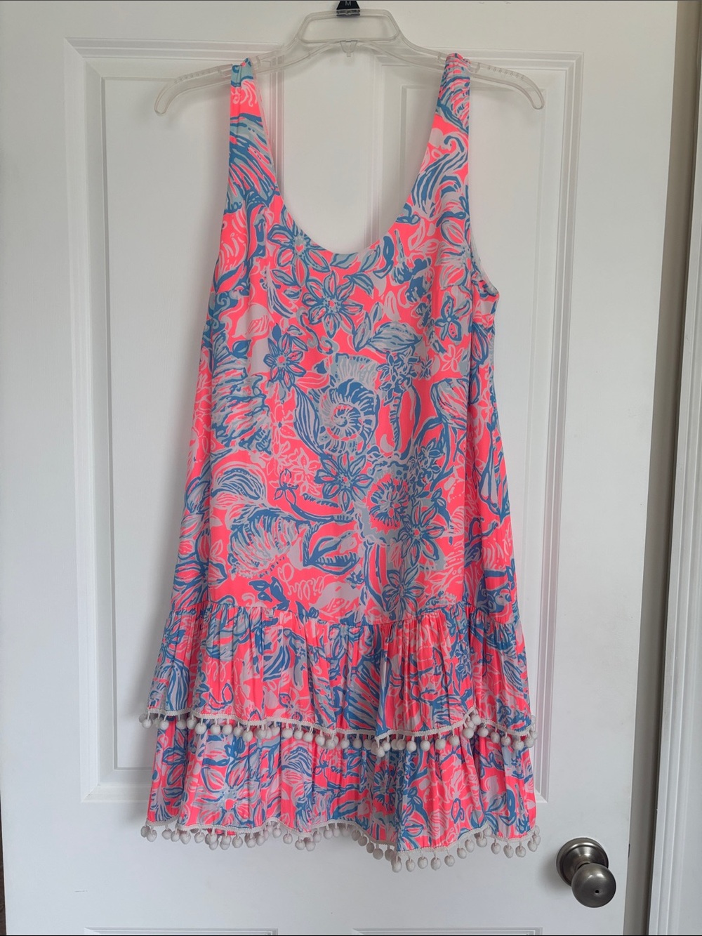 Lilly Pulitzer Natashia Pink Sun Ray Siren Ruffle Tank Dress Size Medium